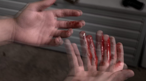 rot in blau